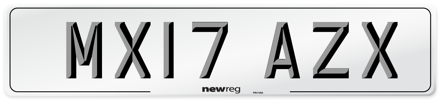MX17 AZX Number Plate from New Reg
